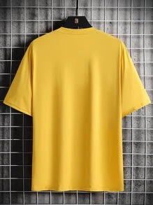 Manfinity Homme Men Letter & Drink Print Tee - Yellow - View 2