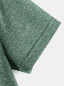 SHEIN 男孩前紐扣素色T恤