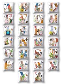 1入組動物和數字圖案靠墊套不附帶墊芯 - 彩色 - 查看 1