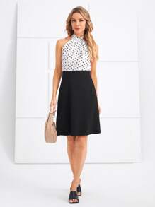 EMERY ROSE High Waist Zip Back Skirt - Black - View 4