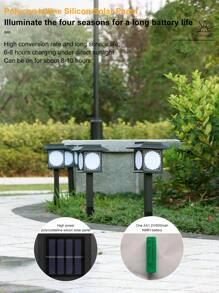 1 pieza Lámpara solar para césped de ABS, luz solar en forma de linterna modernista para sendero de jardín, iluminación exterior para jardín, patio y área - Amarillo - Ver 8