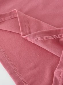 SHEIN Girls 1pc Sun & Moon Print Tee - Dusty Pink - View 4