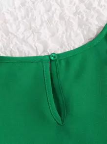 SHEIN 小女童褶邊蝴蝶袖襯衫 - 綠色 - 查看 4