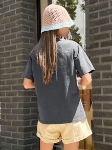 DAZY Car And Letter Graphic Drop Shoulder Tee WELCOME TO NEW YORK