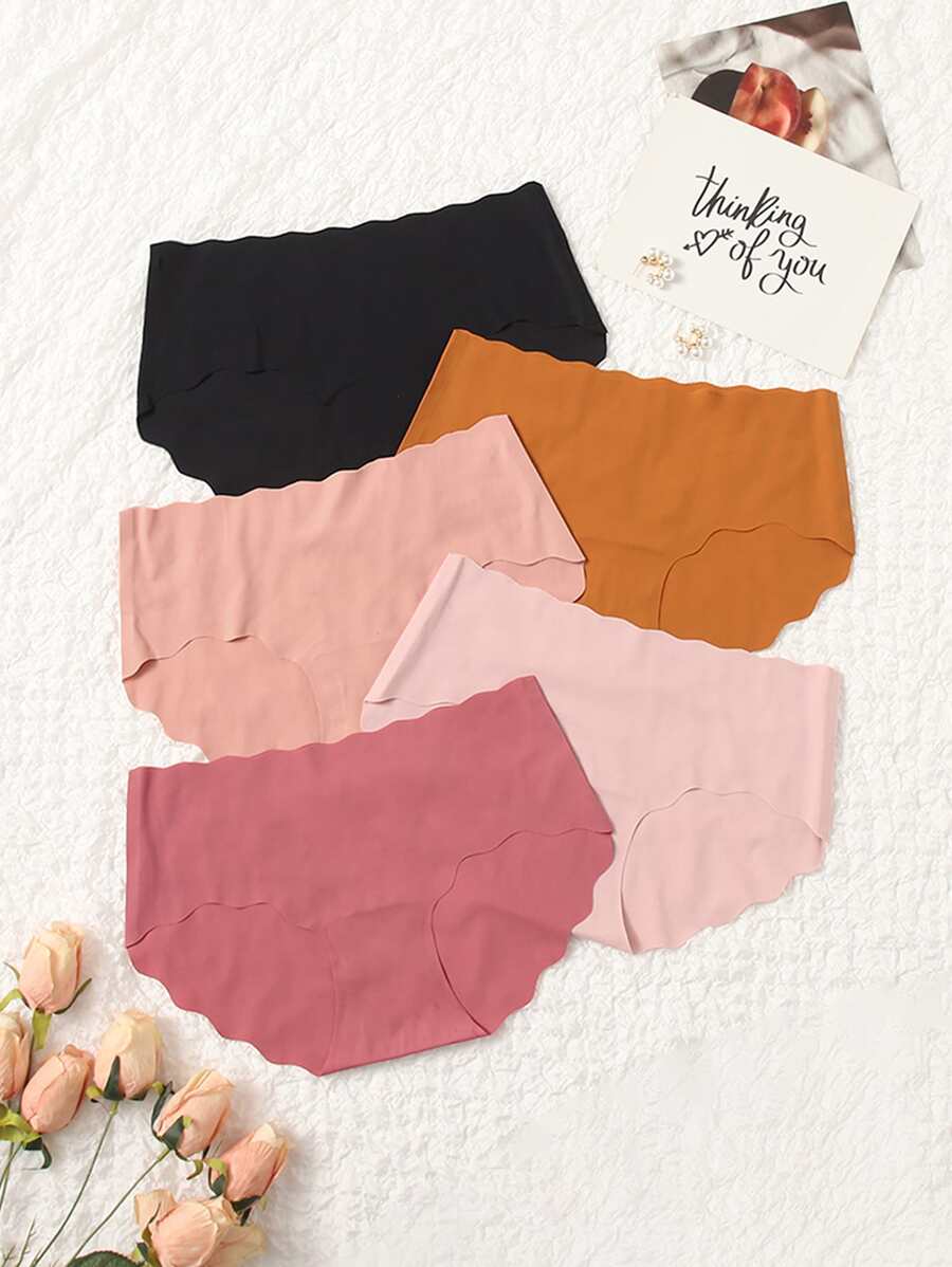 SHEIN Maternidad 5 piezas Bragas ribete en abanico - Multicolor - Ver 1