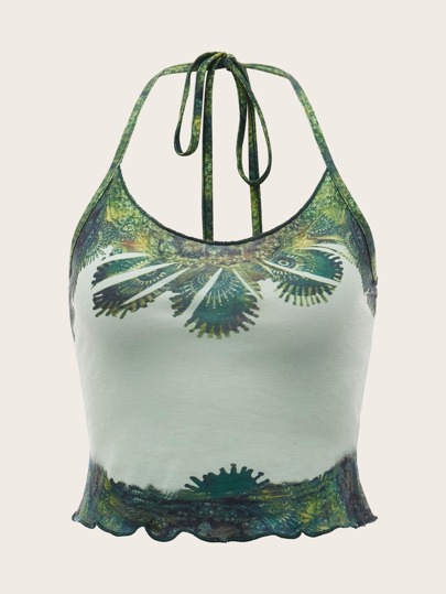 قمة حمالة بزينة خس رسومية