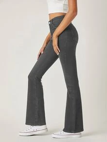 Jeans amplios de cintura alta - Azul lavado oscuro - Ver 4