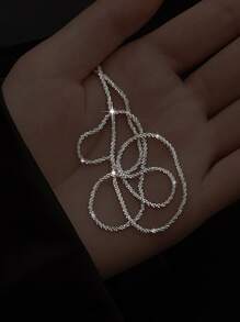 Nooxian Minimalist Chain Necklace - Silver - View 5
