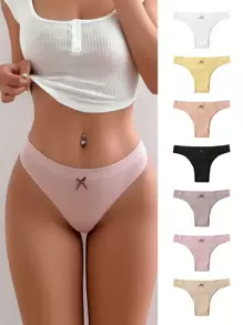 7件前蝴蝶結內褲 - 彩色 - 查看 4