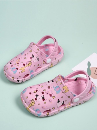 女孩卡通圖案洞洞鞋
