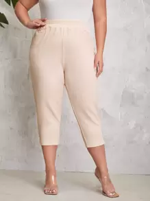 EMERY ROSE Pantalones zanahoria unicolor de talle alto