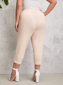 EMERY ROSE Pantalones zanahoria unicolor de talle alto