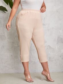 EMERY ROSE Pantalones zanahoria unicolor de talle alto