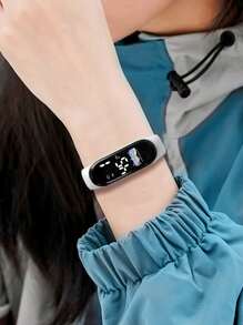 Reloj Electrónico Ovalado - Blanco - Ver 2