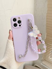 适用于小米、红米、华为、三星等手机的手机挂饰，兼容IMD7/8，配件包括：挂绳、手链、电镀绳、XR新款Max印花P14卡通P13防摔P11软壳、P12 Pro手机壳支架保护套，兼容 15/15Pro/15Plus/15Pro Max国际版，非国内版。 - 紫色 - 查看 2