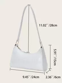 Waterproof,Lightweight,Business Casual Minimalist Crocodile Embossed Bag For Teen Girls Women College Students,Rookies & White-Collar Workers Perfect For Office,College,Work ,Business,Commute, Animal Print Women Bag - White - View 3