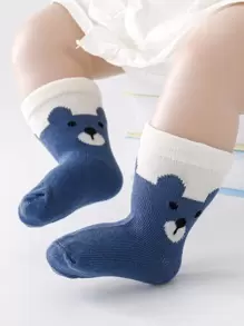 5pairs/set Cute Animal Print Mid-calf Socks For Boys And Girls - Multicolor - View 4