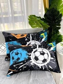 Set colcha sin relleno con estampado de fútbol - Multicolor - Ver 9