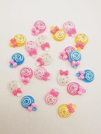 20入組棒棒糖DIY頭髮配飾