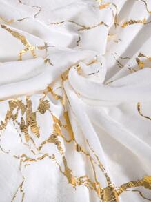 金屬質感大理石圖案法蘭絨毯子