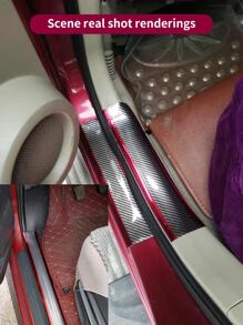 Tấm chống trầy xước cửa bằng sợi carbon đỏ 2M - Đỏ - Xem 6