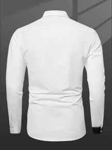 Manfinity Men Contrast Panel Shirt - White - View 2