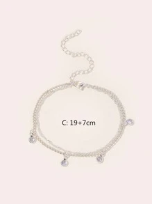 Pulsera a capas con diseño de diamante de imitación