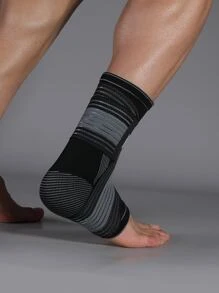 JINGBA SUPPORT 1pc Compression Ankle Joint Support Sleeve With Adjustable Strap, Suitable For Track And Field, Basketball Sports - Black - View 6