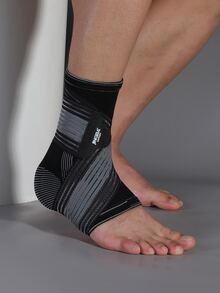 JINGBA SUPPORT 1pc Compression Ankle Joint Support Sleeve With Adjustable Strap, Suitable For Track And Field, Basketball Sports - Black - View 2