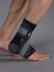 JINGBA SUPPORT 1pc Compression Ankle Joint Support Sleeve With Adjustable Strap, Suitable For Track And Field, Basketball Sports - Black - View 4