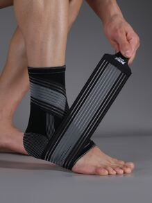 JINGBA SUPPORT 1pc Compression Ankle Joint Support Sleeve With Adjustable Strap, Suitable For Track And Field, Basketball Sports - Black - View 5