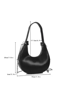 Women Plain Shoulder Underarm Hobos Bags Fashion Casual Waterproof,Lightweight,Business Casual Minimalist Hobo Bag For Teen Girls Women College Students,Rookies & White-Collar Workers Perfect For Office,College,Work ,Business,Commute - Black - View 8