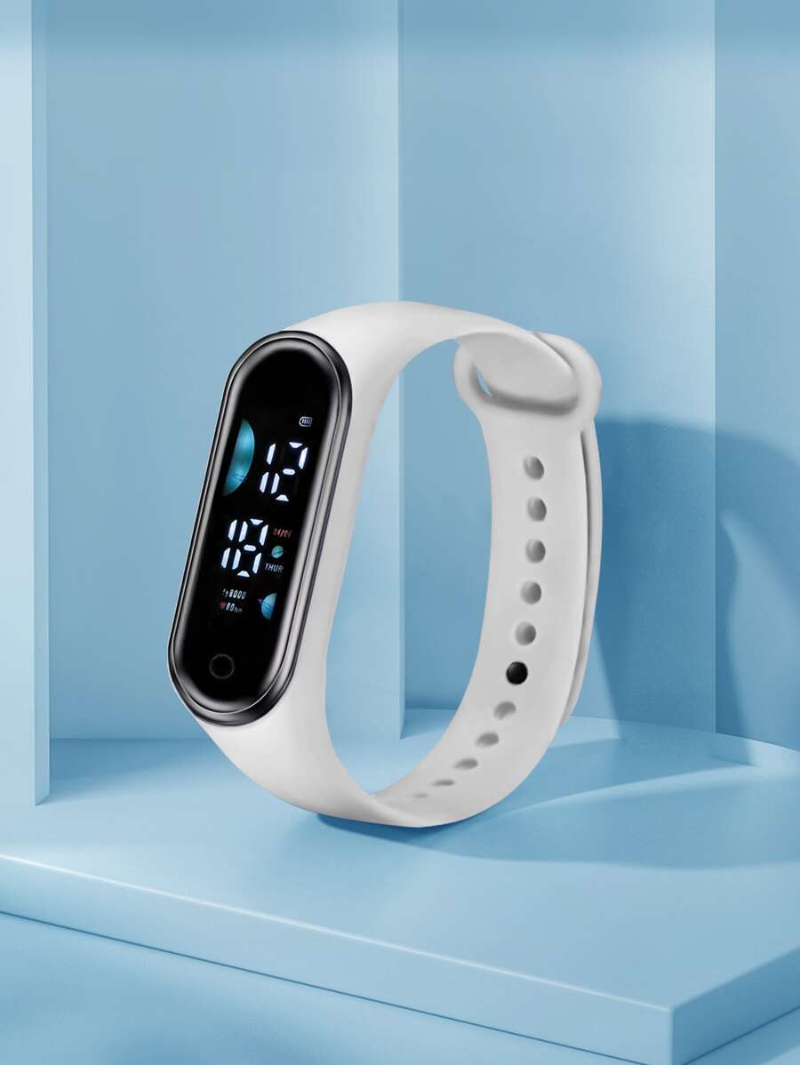 Kids Oval Dial Electronic Watch - White - View 1