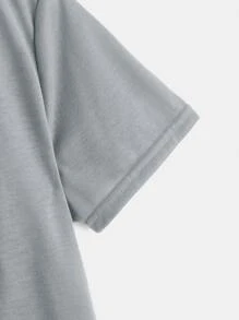 SHEIN Tops con trai Thú vật Slogan Giải trí - Màu Xám nhạt - Xem 3