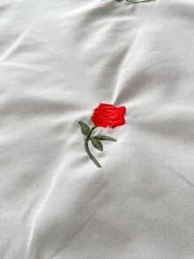 Rose Broderat Quiltat överkast - Ljusgrå - Visa 6