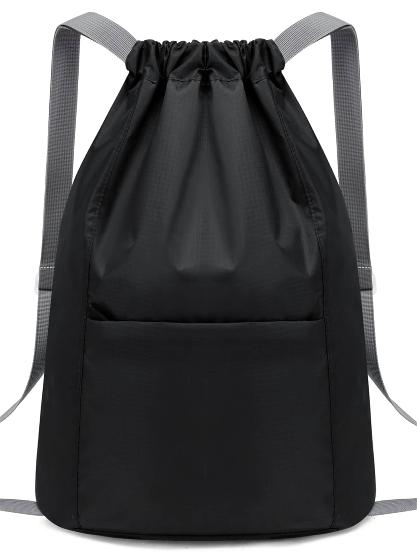 Men Minimalist Drawstring Backpack - Black - View 1