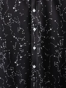 Manfinity Hypemode Men Galaxy Print Shirt Without Tee - Black - View 4