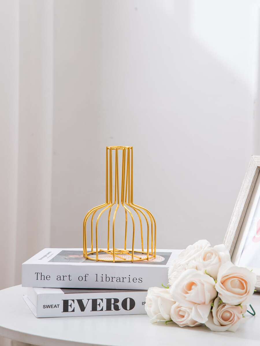 镂空花瓶设计装饰工艺最佳礼物 - 金色 - 查看 1