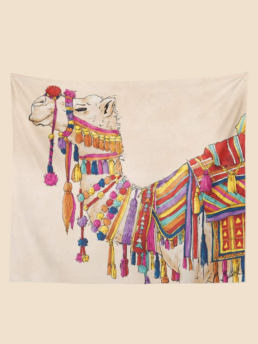 駱駝印花掛毯 - 彩色 - 查看 1