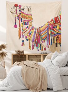 駱駝印花掛毯 - 彩色 - 查看 2