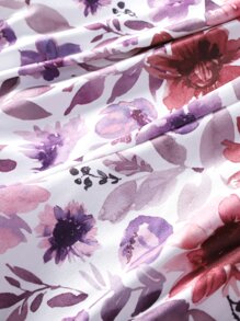 Tween Girl Floral Print Ruffle Trim Belted Cami Romper