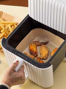 100pcs 4.5x16CM Paper Air Fryer Parchment, Square Paper Plate Disposable Home Baking Pad Oil-absorbing Paper - Apricot - View 6