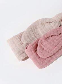 2 件套婴儿棉质蝴蝶结弹性头带，6-12 个月