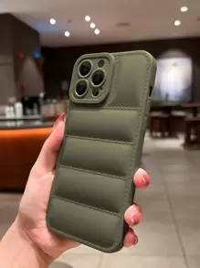 苹果可爱手机壳 纯色羽绒手机壳 适用于 11、 13、 14 Pro Max 防水防震防摔防刮 - 綠色 - 查看 2