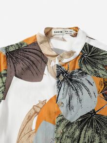 SHEIN 小男童熱帶圖案襯衫和短褲