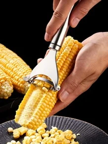 1入組不銹鋼玉米刨帶人體工學手柄玉米棒去除工具廚房小工具