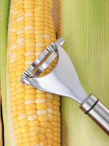 1入組不銹鋼玉米刨帶人體工學手柄玉米棒去除工具廚房小工具