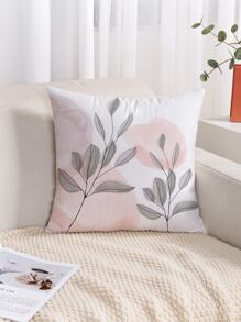 1入熱帶葉子印花坐墊套（不含填充物） - 藕粉色 - 查看 4
