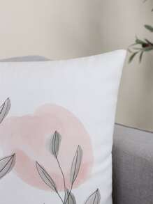 1入熱帶葉子印花坐墊套（不含填充物） - 藕粉色 - 查看 5