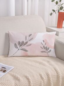 1入熱帶葉子印花坐墊套（不含填充物） - 藕粉色 - 查看 6